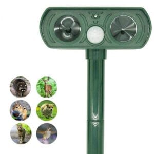 K9 Napelemes mozgásérzékelős állatriasztó - érzékeli a mozgást, majd aktiválja az ultrahangos hangszórót  (THM)