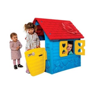 Első házam játszóház gyerekeknek - ajtóval és ablakokkal - kék (BBJ) - Image 4
