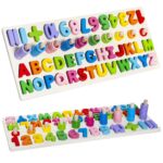 Fa kirakó játék színes betűkkel, számokkal és karikákkal (BB10979) 1