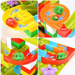 54 részes, kreatívan építhető, puzzle versenypálya, játékgolyókkal (BBJ) - Image 3