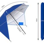 UV-szűrős, állítható magasságú napernyő – kék (BB10066) 2
