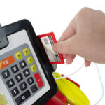 Interaktív pénztárgép játékpénzzel, bankkártyával és műanyag élelmiszerekkel (BB16877) (5)