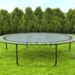 Nagy méretű kerti trambulin hálóval – 427-435 cm – fekete (BB9817) (1)