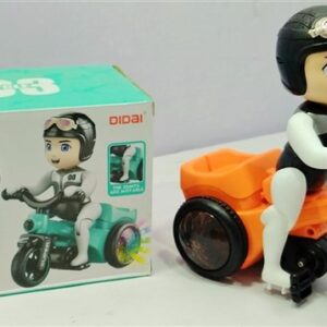 Egykerekező biciklis fiú - pörgő, forgó, zenélő, 3D világító kerékpáros figura (BBJ) - Image 5