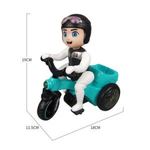 Egykerekező biciklis fiú - pörgő, forgó, zenélő, 3D világító kerékpáros figura (BBJ) - Image 6