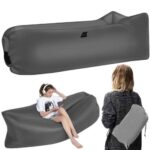 Felfújható, hordozható relax ágy – szürke 160x50x75cm (BB18179) (11)