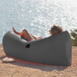 Felfújható, hordozható relax ágy – szürke 160x50x75cm (BB18179) (4)