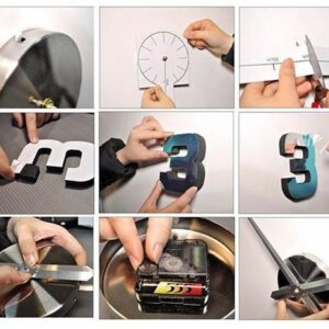 Csináld magad 3D falióra öntapadós elemekkel - DIY kreatív modern falióra - ezüst színű (BBV) - Image 5