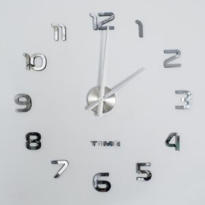 Csináld magad 3D falióra öntapadós elemekkel - DIY kreatív modern falióra - ezüst színű (BBV) - Image 11