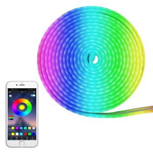 Telefonról vezérelhető 5 méteres NEON jellegű flexibilis LED fény szalag - fénycsík (BBV)