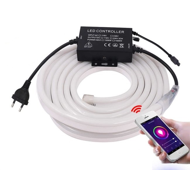 Telefonról vezérelhető 5 méteres NEON jellegű flexibilis LED fény szalag - fénycsík (BBV) - Image 6