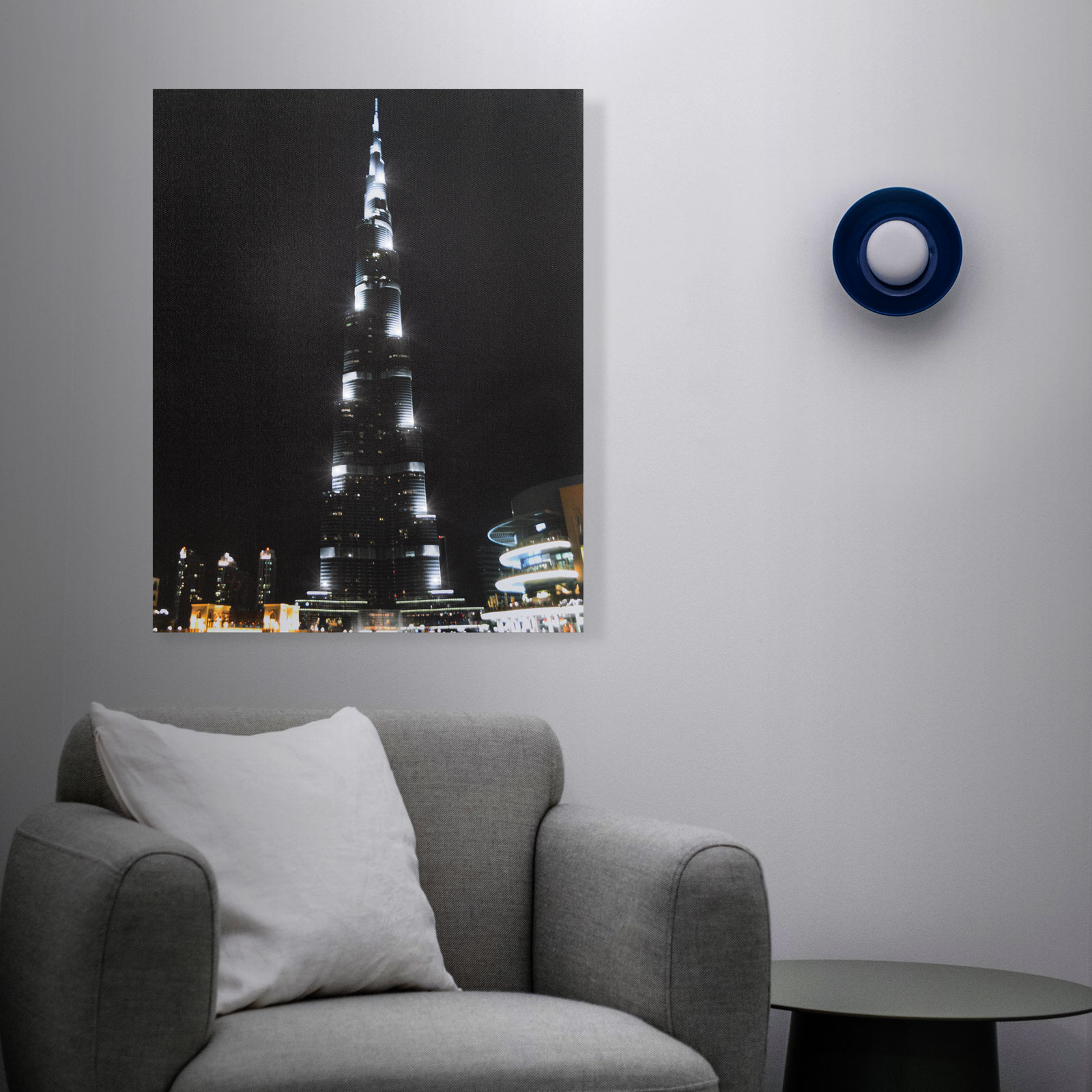 LED-es fali hangulatkép 38 x 48 cm – Burj Khalifa (2)