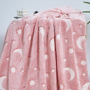 Sötétben világító gyermek takaró csillag mintával - rózsaszín - 100 x 100 cm (FX) (BBJ) - Image 8