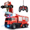 Távirányítós Transformers tűzoltóautó LED fényekkel és működő vízágyúval (BBJ)