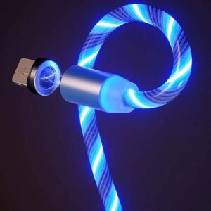 Lenyűgözően villogó mágneses USB töltőkábel cserélhető fejekkel - kék (THM) (BBL) - Image 3