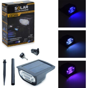 Energiatakarékos, napelemes, színváltós kerti lámpa - igény szerint leszúrható vagy falra szerelhető (BBL) - Image 1