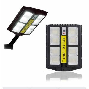 LED-es, napelemes, távirányítós utcai világítás,  fény-, és mozgásérzékelős udvari lámpa, 800W (BBV)