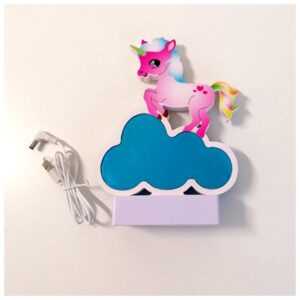 Tükrös LED éjszakai fény - végtelen LED folyosó felhőn álló unikornis mintával (BBM) - Image 3