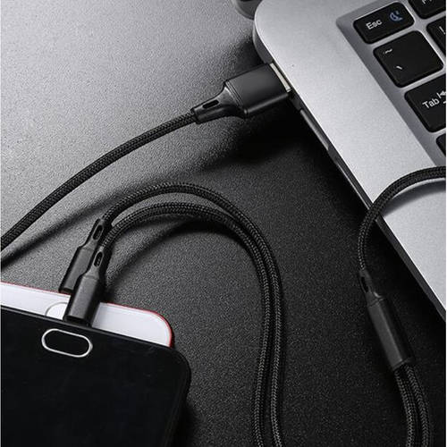 3 az 1-ben USB töltőkábel – USB c, micro USB, lightning – fekete (BB-19902) (5)