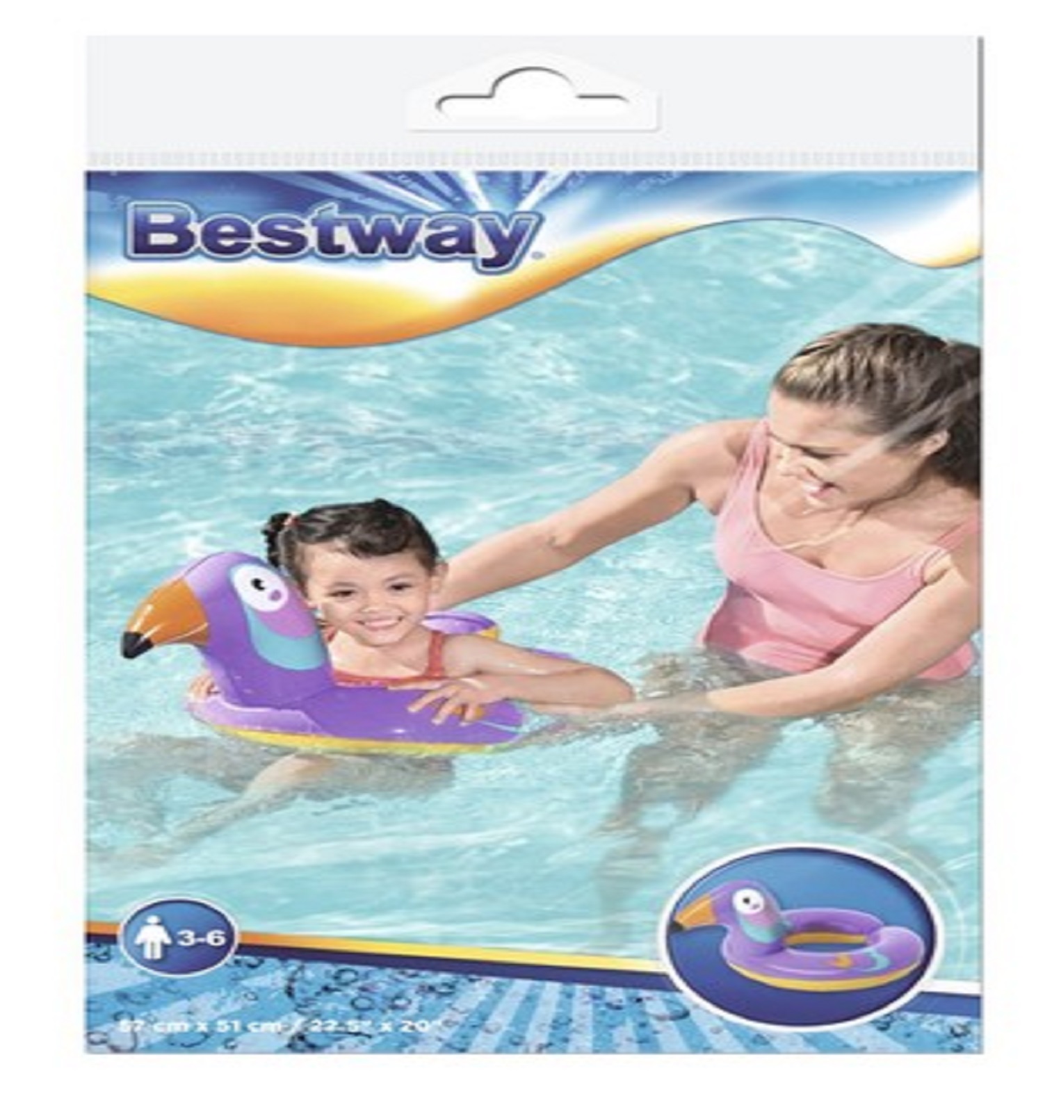 Bestway 3 db-os rugalmas anyagból készült úszógumi szett gyerekeknek – tukán, zebra, majom (BB-17782) (9)