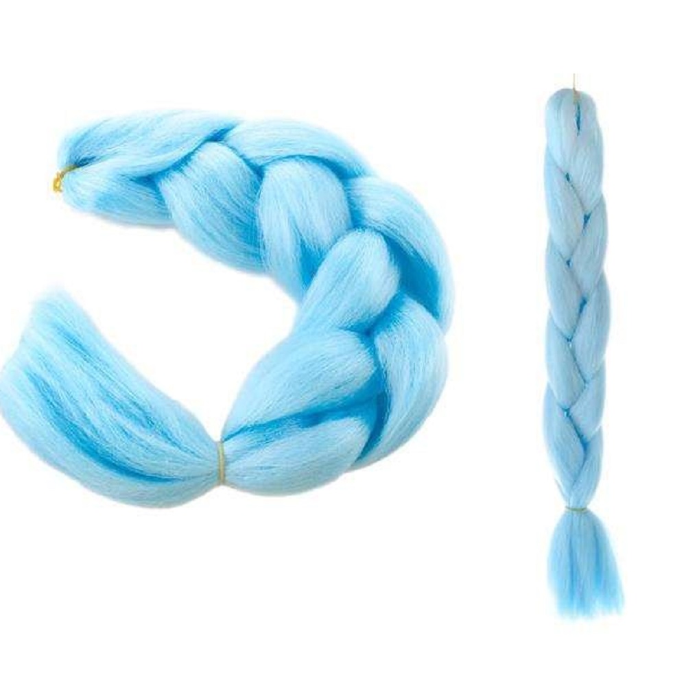 Hőálló, formázható szintetikus hajfonat, farsangra, partikra, leánybúcsúra – 60 cm, kék (BB-10349) (5)