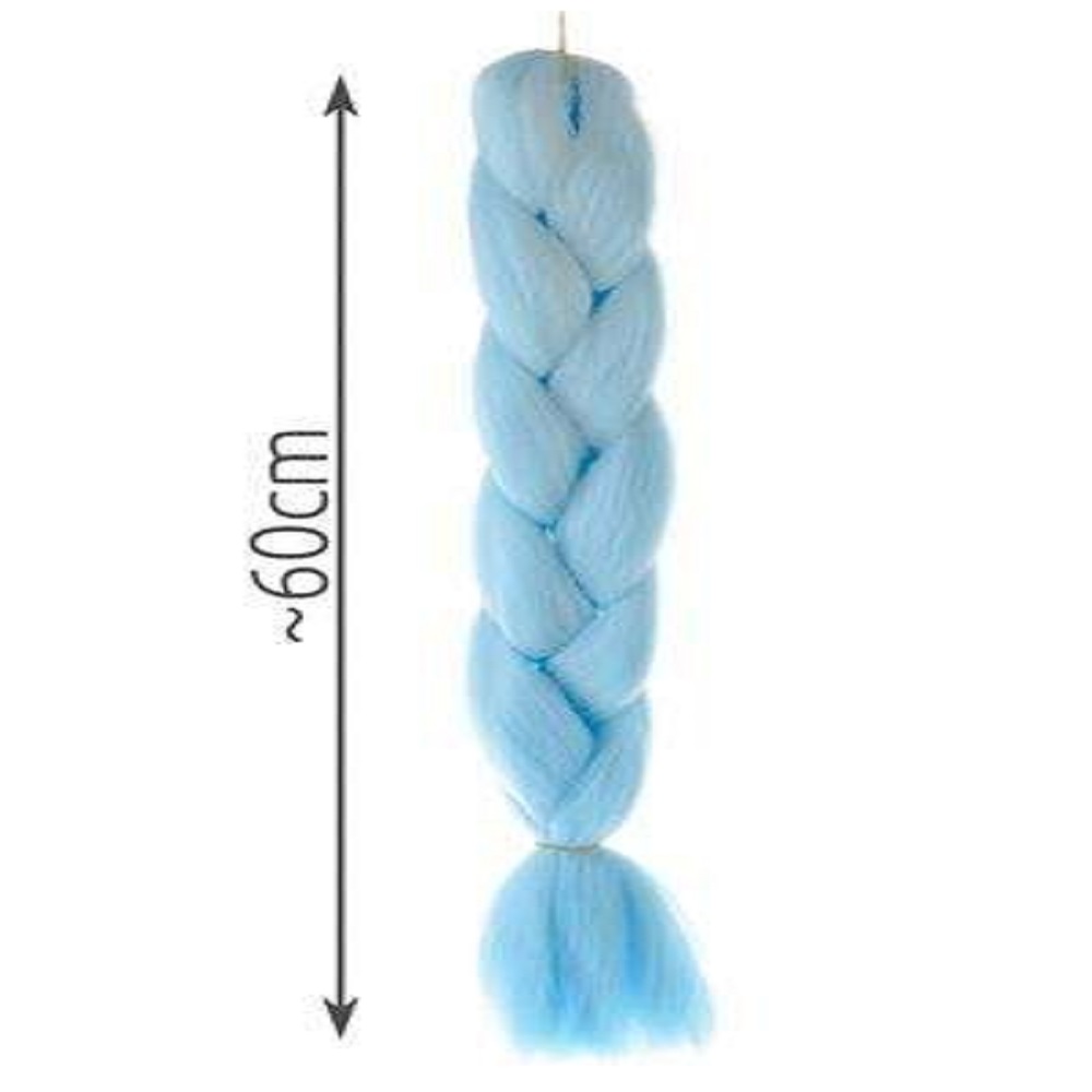 Hőálló, formázható szintetikus hajfonat, farsangra, partikra, leánybúcsúra – 60 cm, kék (BB-10349) (6)