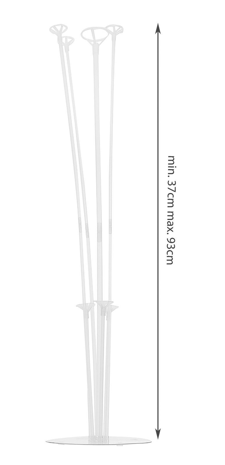 Könnyen összeszerelhető léggömbállvány 7 darab lufira – 17 x 93cm, fehér színű (BB-11417) (5)