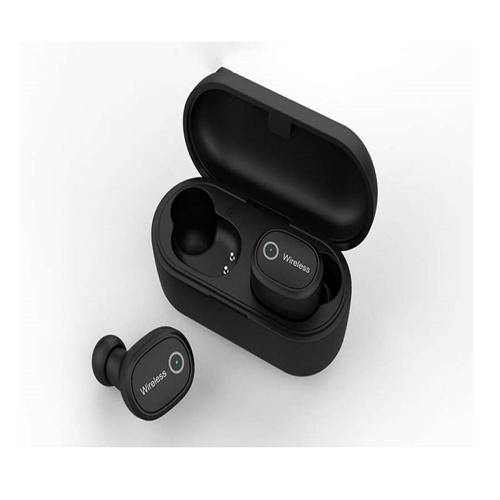 Vezeték nélküli 5.0 Bluetooth-os mini fülhallgató, praktikus tokkal – telefonáláshoz, zenehallgatáshoz – fekete (BBV) (2)