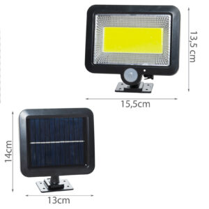 Vízálló 100 LED-es napelemes mozgásérzékelős udvari lámpa (BBL) - Image 3