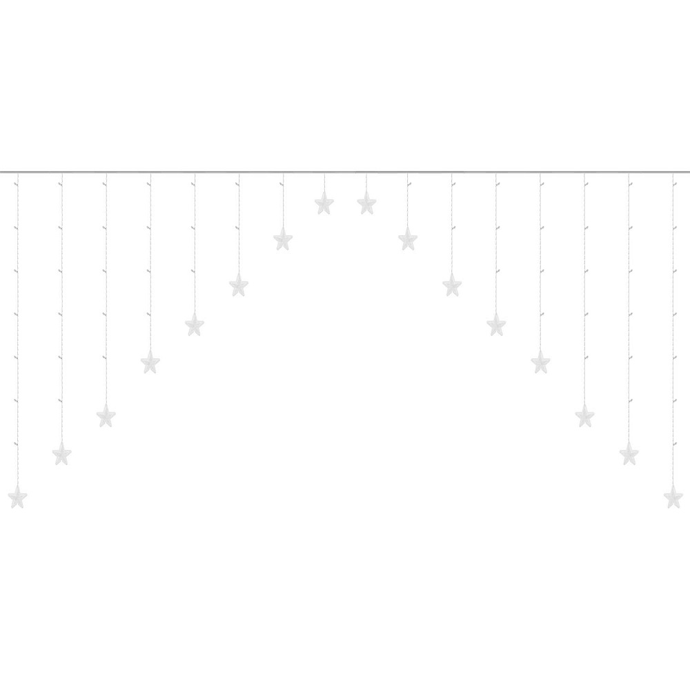 136 LED-es karácsonyi fényfüggöny csillagokkal kül-, és beltérre – 2 x 1 m, hideg fehér (BB-19740) (8)
