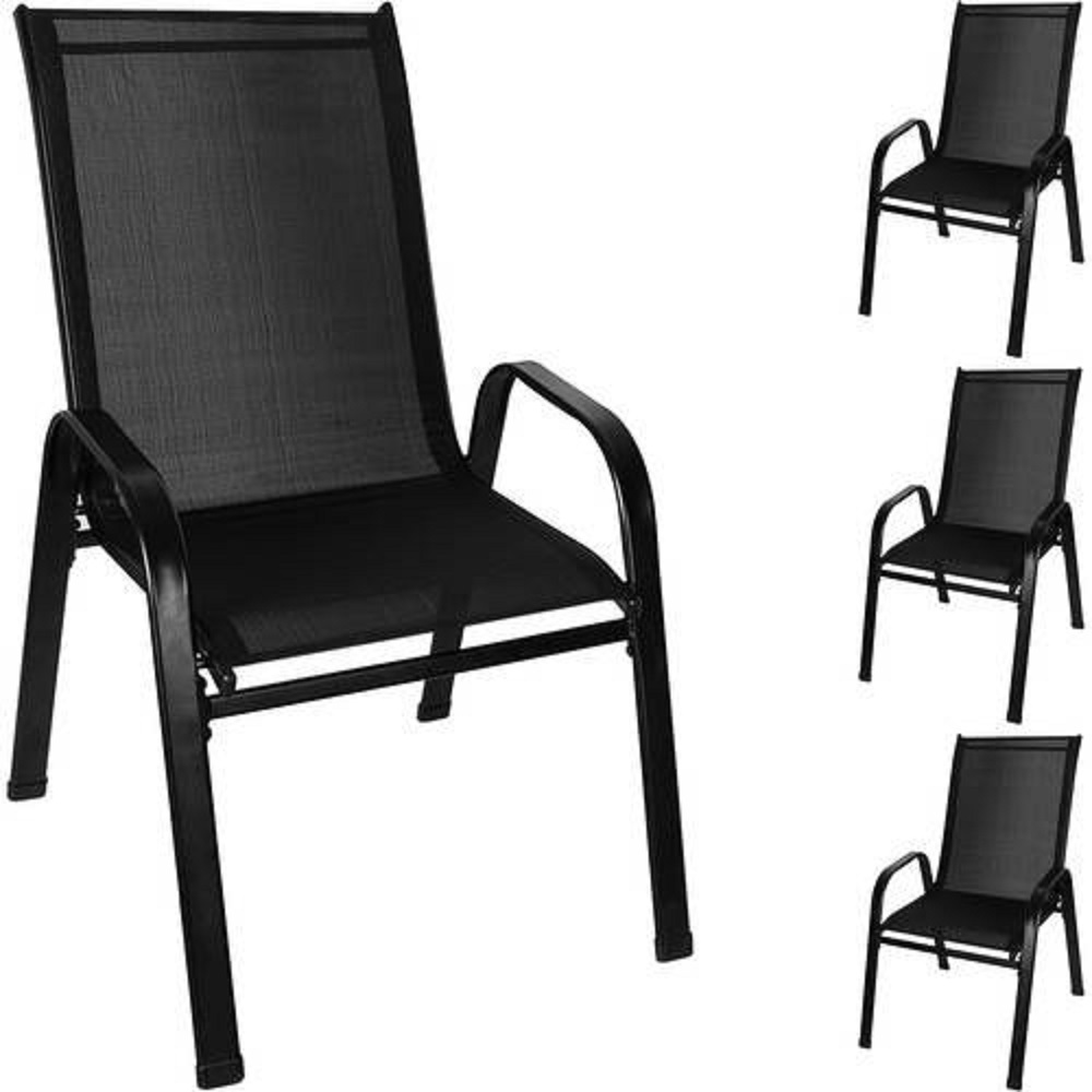 4 darabos rakásolható, elegáns kerti szék készlet – időjárásálló, max terhelhetőség 150 kg (BB-20871) (3)