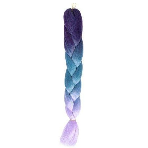Hőálló, formázható szintetikus hajfonat, farsangra, partikra, leánybúcsúra – 60 cm, lila-kék-rózsaszín ombre (BB-10342) (1)