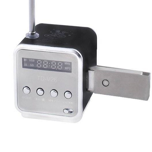 Hordozható, vezeték nélküli mini hangszóró FM rádióval, Bluetooth funkcióval – 5 x 5 x 5 cm, fekete (BB-12274) (5)