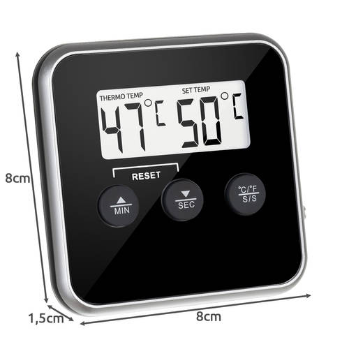 Mágneses digitális hőmérő, LCD kijelzővel és időzítővel (BB-19155) (5)