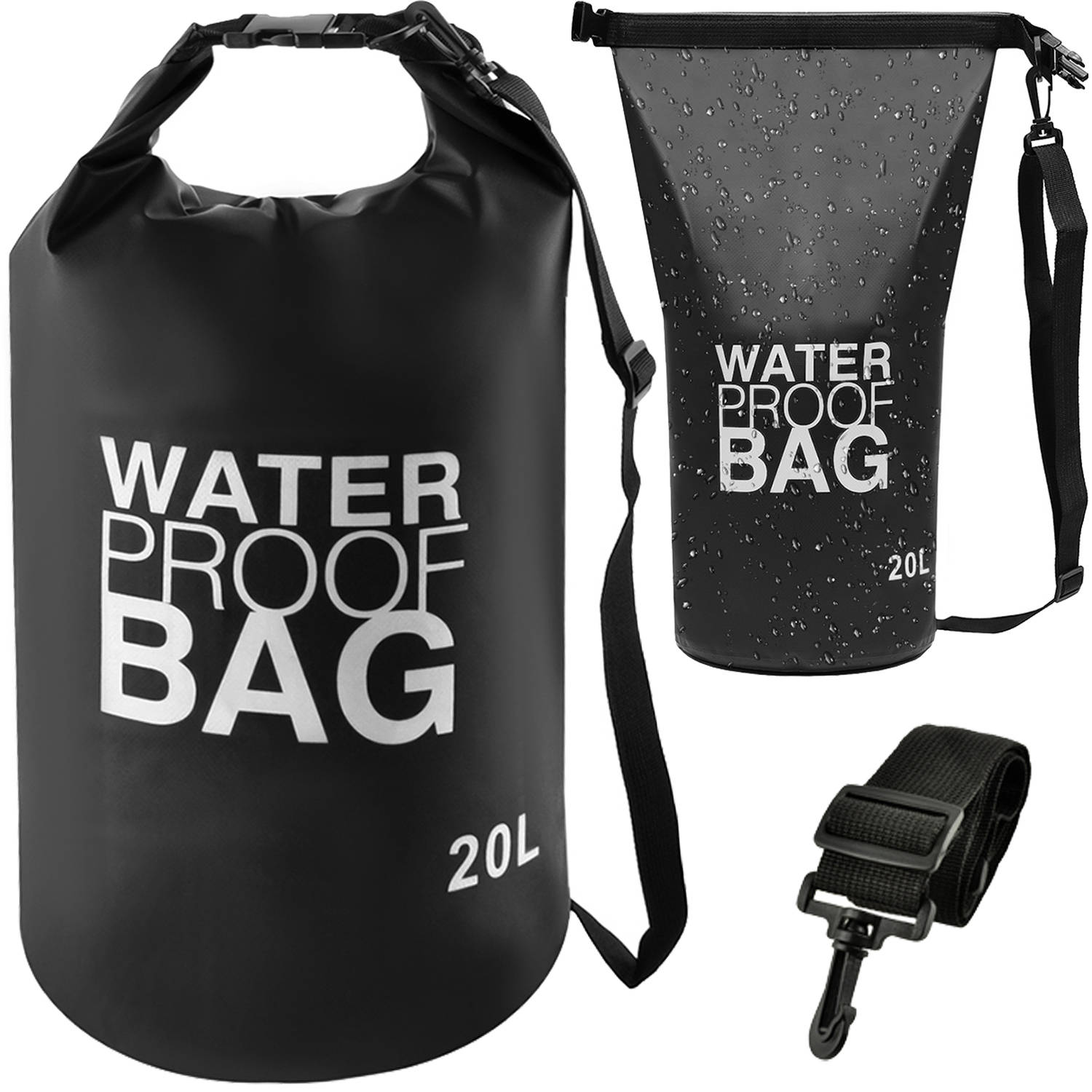 PVC anyagból készült praktikus vízálló táska állítható pánttal – kiránduláshoz, strandoláshoz – 20 L (BB-6900) (6)