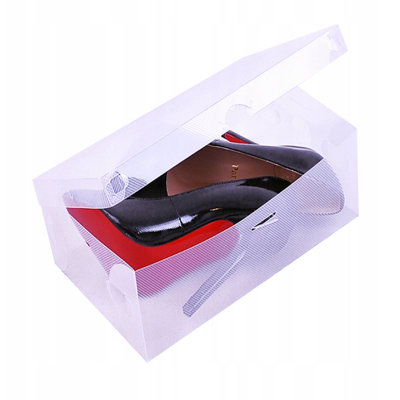 Univerzális, helytakarékos cipősdoboz – összecsukható és szétnyitható – 33 x 20 x 12 cm, átlátszó (BB-2288) (5)