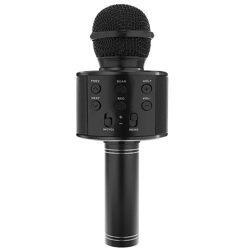 Vezeték nélküli Bluetooth Karaoke mikrofon beépített hangszóróval – fekete (BB-8995) (12)