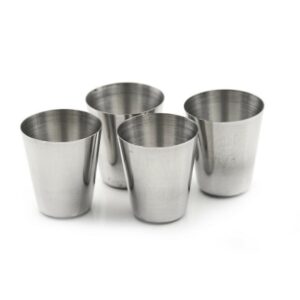 4 részes utazó pálinkás pohár szett - 0,5 dl-es fém kupica készlet praktikus bőr tokban (BBL) - Image 8