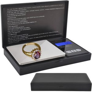 Nagy pontosságú zsebmérleg LCD kijelzővel és tara funkcióval 500 grammig - 6 féle mértékegység, 0,1 g pontosság (BBV)