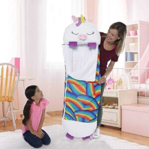Pihe-puha plüssállattá alakítható hálózsák gyerekeknek - vidám unikornis alakú, kompakt, összecsukható hálózsák (FX) (BBJ) - Image 4