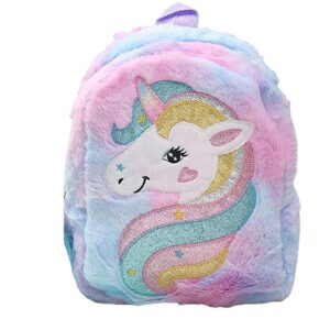 Csillogó és világító unikornis hátizsák kislányoknak beépített LED-ekkel, puha plüss anyagból - 23 x 7 x 28 cm (FX) (BBLPJ) - Image 13