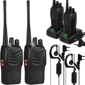 2 darabos Walkie Talkie szett zseblámpával, fülhallgatóval, 3-5 km-es hatótávolság (BBV)