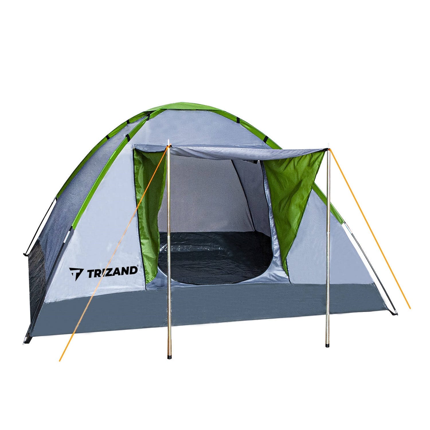 4 személyes vízálló, tágas kemping turista sátor – előtetővel, szúnyoghálóval és szellőzőrendszerrel (BB-10120) (12)