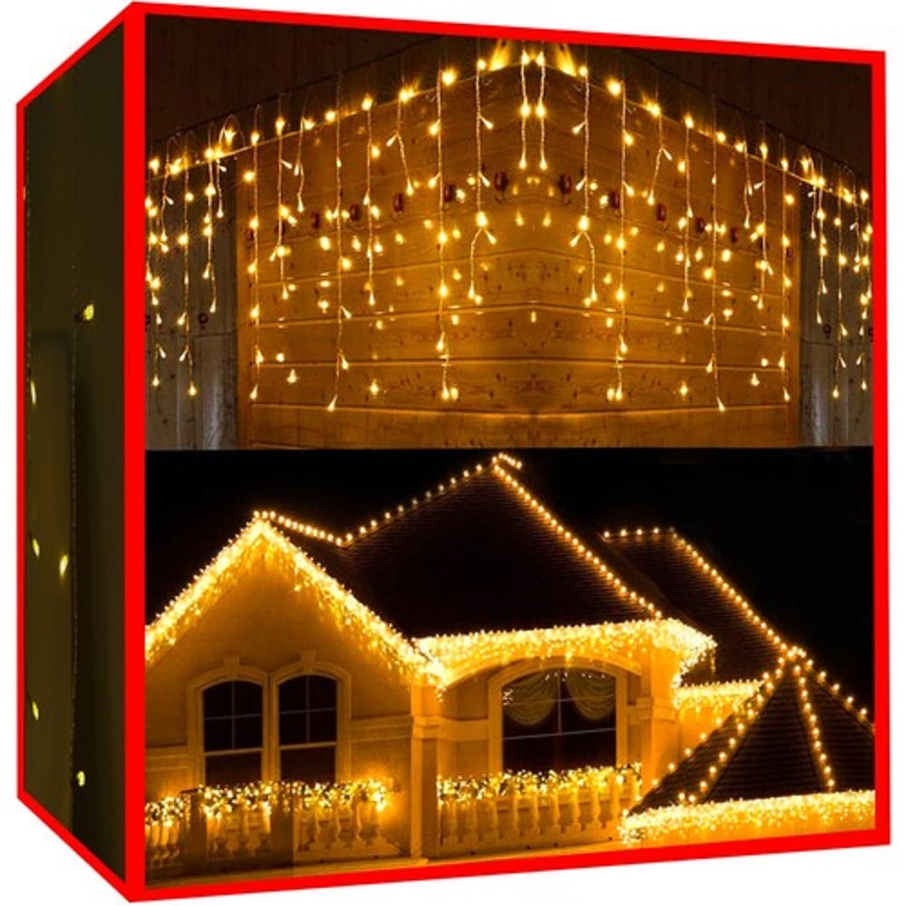 500 LED-es, toldható karácsonyi fényfüggöny kül-, és beltérre – 34,65 méter, meleg fehér (BB-11436) (1)