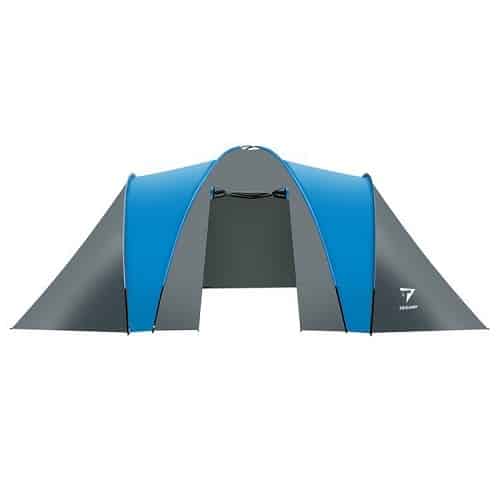 6 személyes, vízálló kemping turista sátor szúnyoghálóval és huzattal, praktikus táskában – 570 x 200 x 210cm cm (BB-12574) (7)