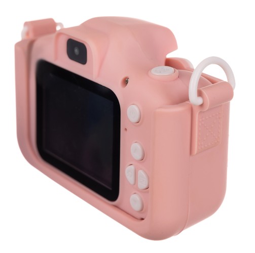 Digitális gyerek fényképezőgép cicás tokkal, levehető pánttal és 5 játékkal -16 GB micro SD, rózsaszín (BB-16951) (7)