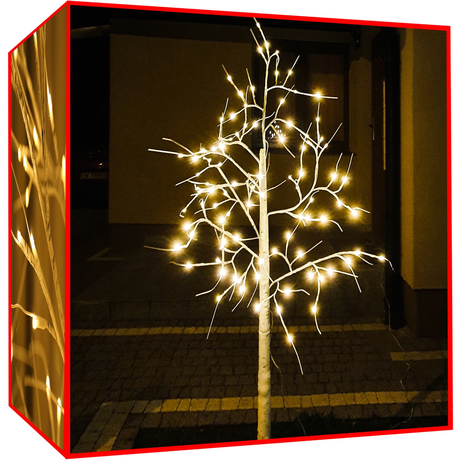 Karácsonyi dekor fa LED világíttással kül- és beltérre – 180 cm, meleg fehér (BB-11314) (4)