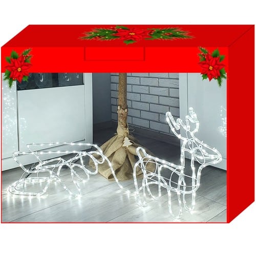Karácsonyi rénszarvas dekoráció 3D LED fény – hideg fehér (BB-17222) (1)
