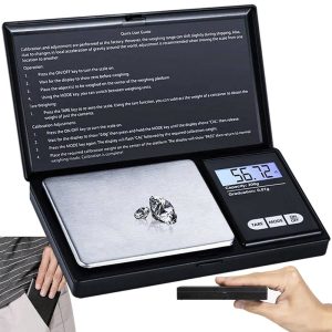 Nagy pontosságú zsebmérleg LCD kijelzővel és tara funkcióval 200 grammig - 6 féle mértékegység, 0,1 g pontosság (BBV)