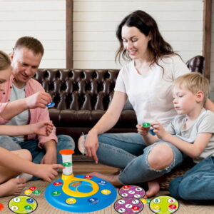 Oktató társasjáték gyerekeknek 2 féle játékmóddal - 80 darabos, készségfejlesztő 2in1 szortírozó és számoló játék (BBLPJ) - Image 2